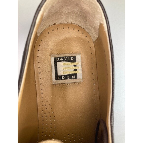 David Eden Crocodile Lizard Skin Men’s Size 14 Dark Brown Leather Oxfords Shoes - Picture 5 of 5